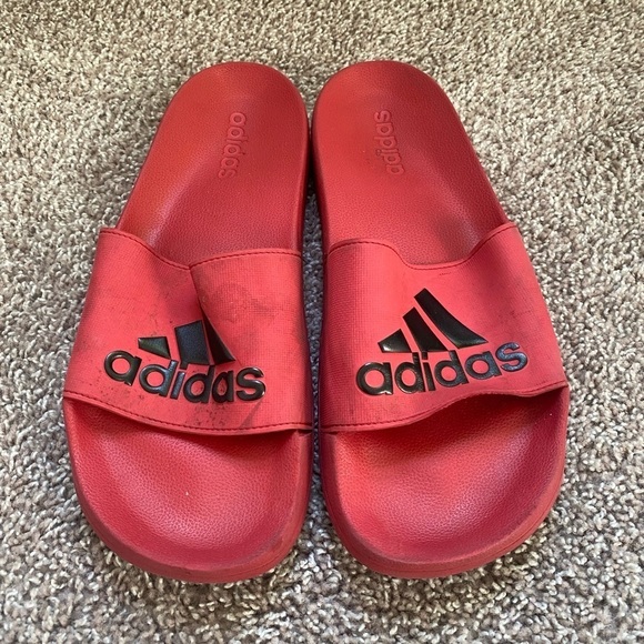 Adidas Red and Black Loafer Slides - Picture 3 of 6
